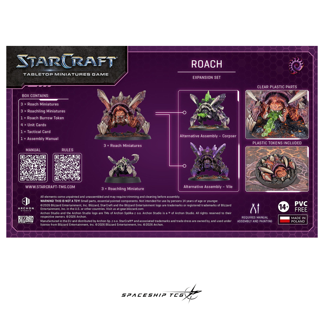 Starcraft TMG Zerg Expansion Set featuring Roach miniatures with evolution variants by Archon Studio - View 8