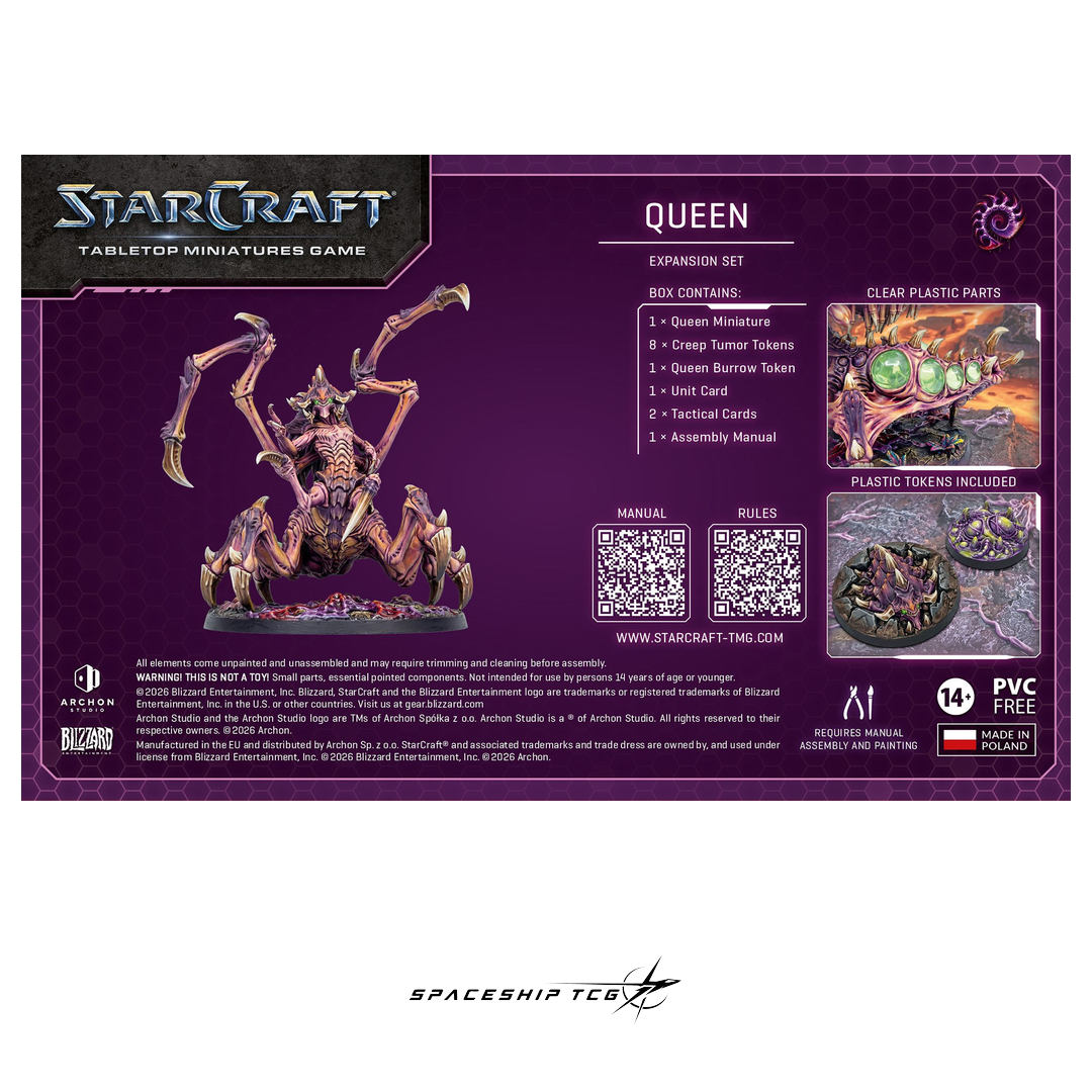 Starcraft TMG Zerg Expansion Set Queen - Support unit miniatures with bases and cards - View 7 - Spaceship TCG Spain