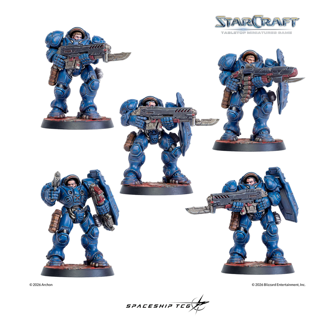 Starcraft TMG Terran Expansion Set featuring Marine infantry miniatures with CMC powered armor by Archon Studio - View 9