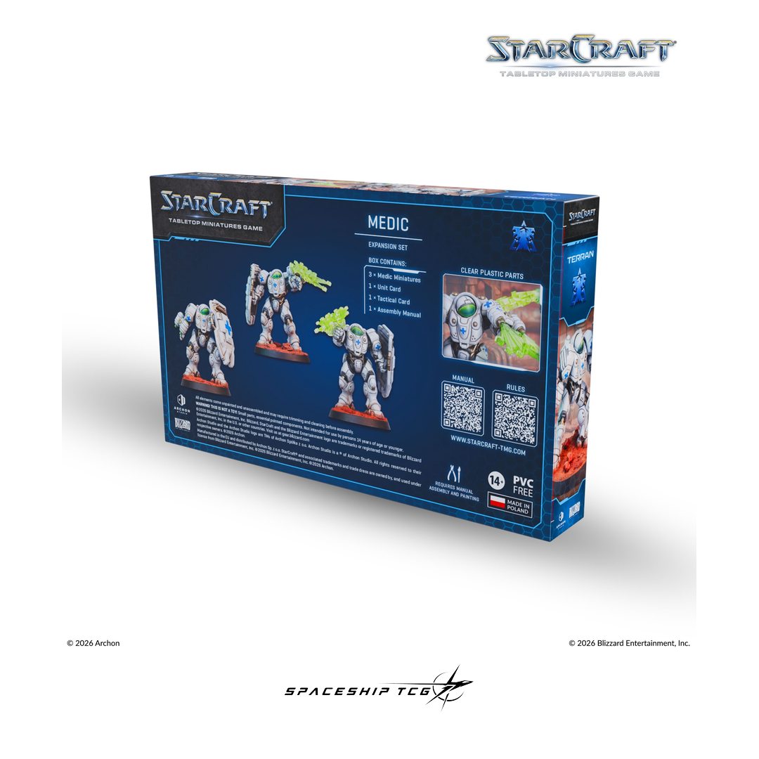 Starcraft TMG Terran Expansion Set featuring Medic support unit miniatures by Archon Studio - Contents