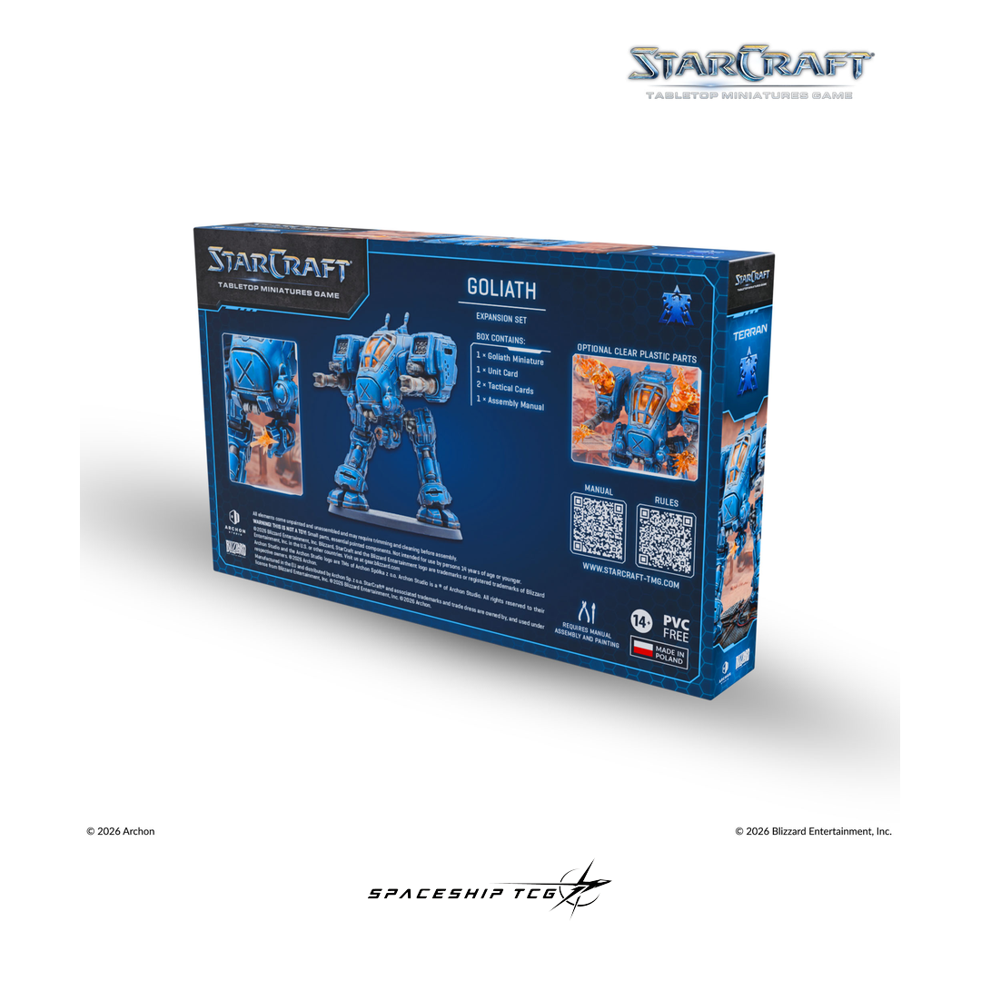 Starcraft TMG Terran Expansion Set featuring Goliath combat walker miniatures by Archon Studio - Contents
