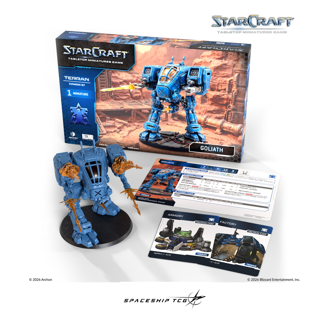Starcraft TMG Terran Expansion Set featuring Goliath combat walker miniatures by Archon Studio - Detail View