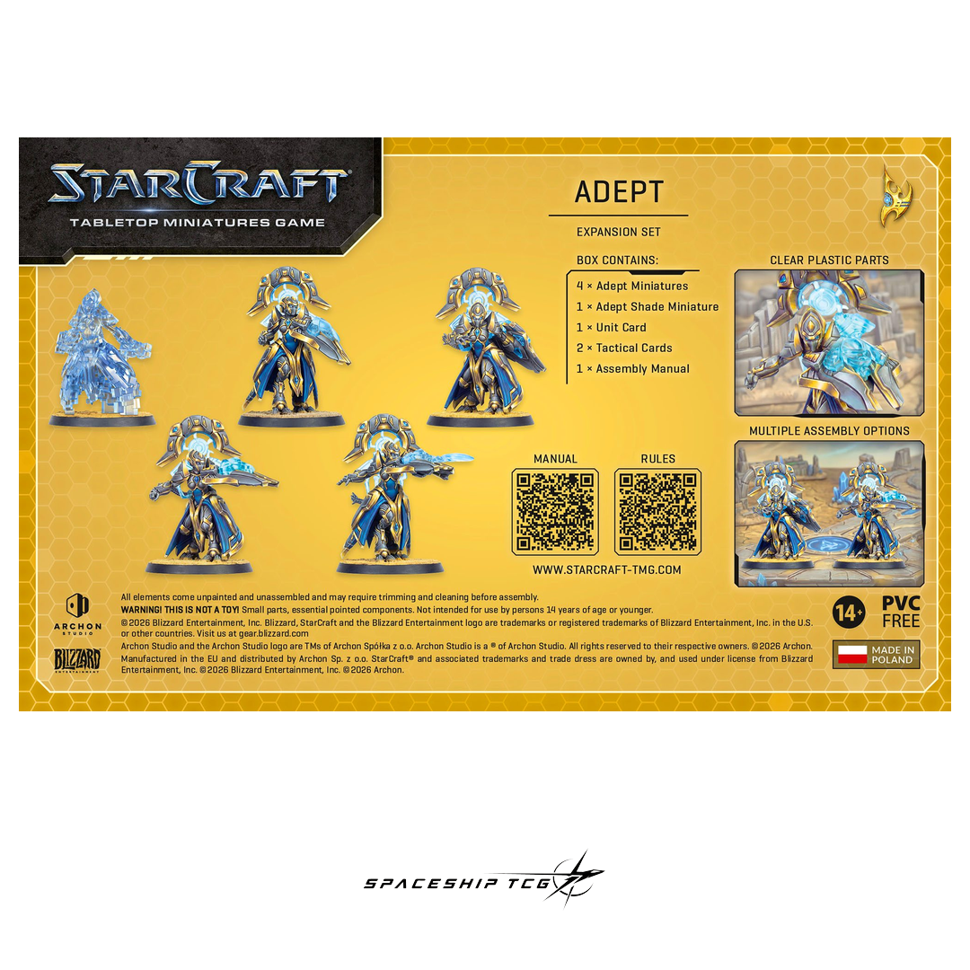 Starcraft TMG Protoss Expansion Set featuring Adept specialist miniatures by Archon Studio - Contents