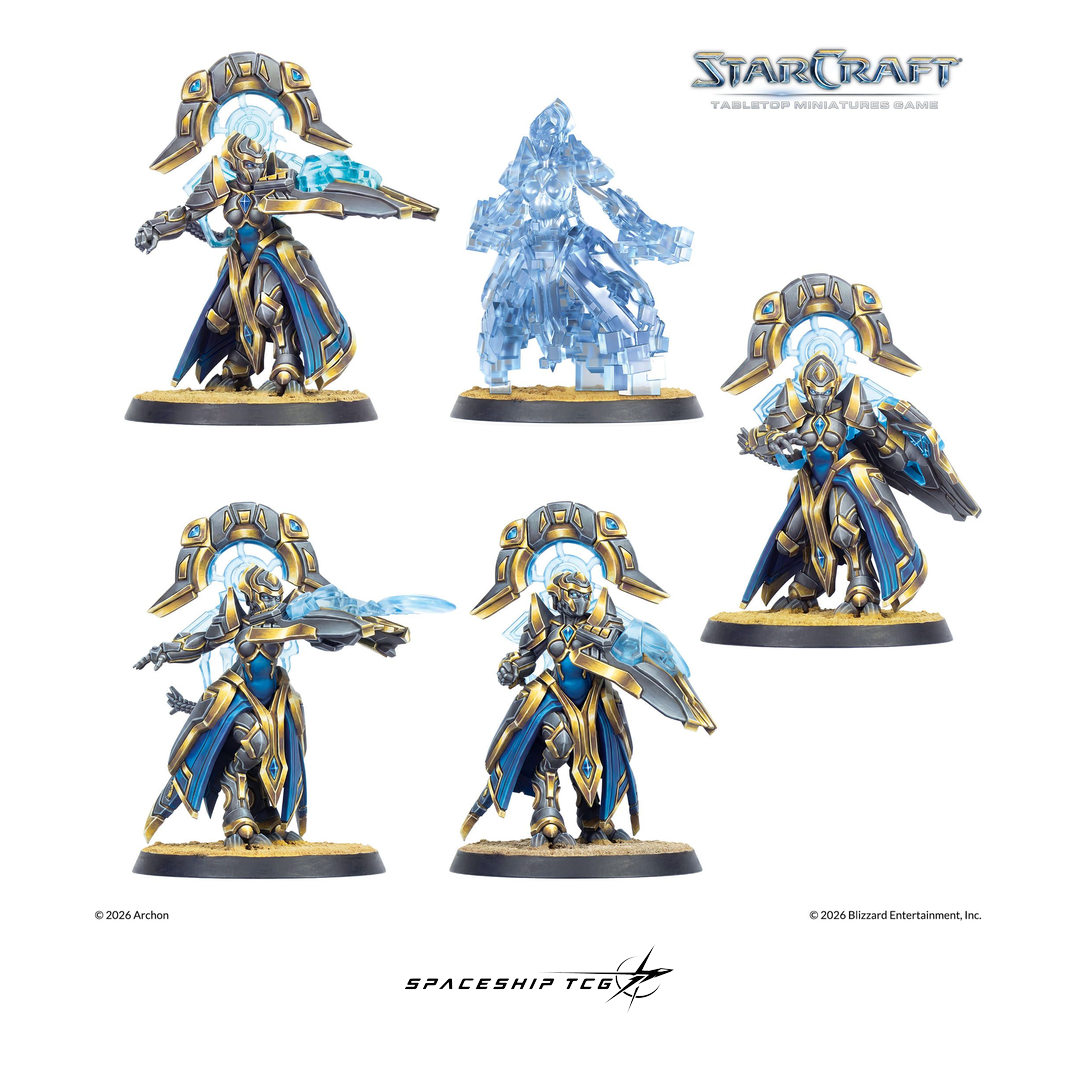 Starcraft TMG Protoss Expansion Set featuring Adept specialist miniatures by Archon Studio - Detail View