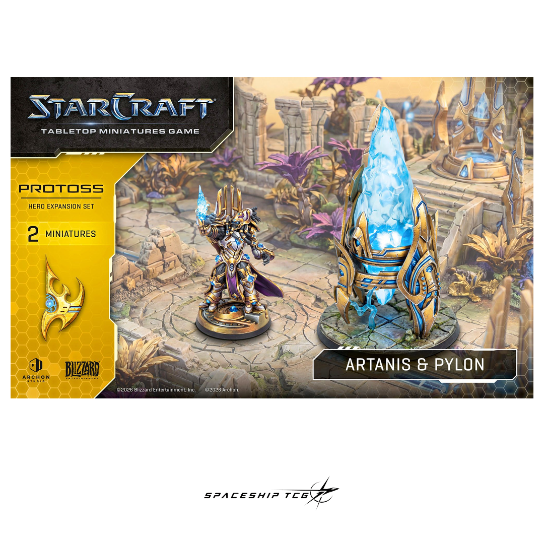 Starcraft TMG Protoss Hero Expansion Set featuring Artanis Hierarch and Pylon structure miniatures by Archon Studio - View 6