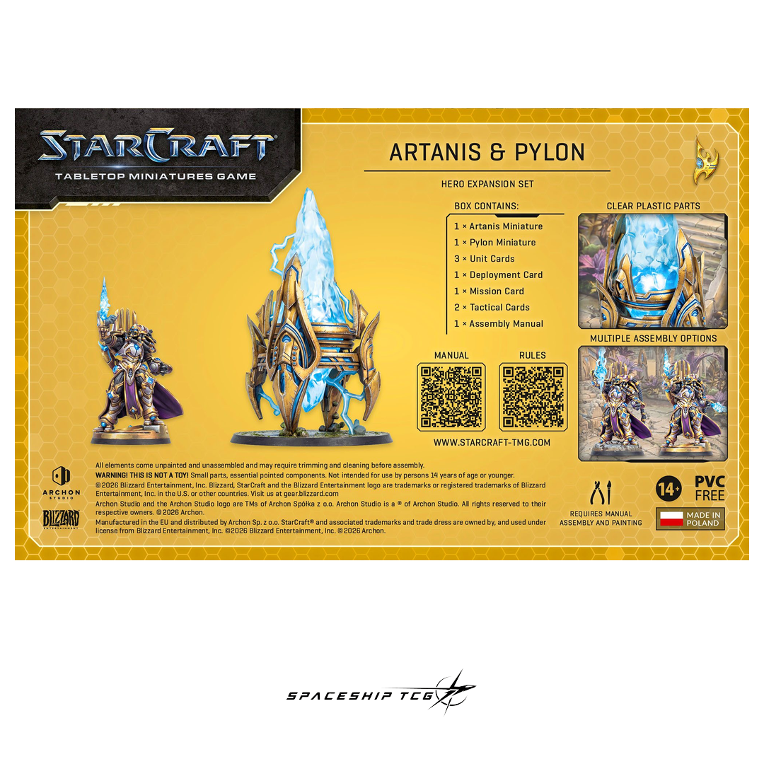 Starcraft TMG Protoss Hero Expansion Set featuring Artanis Hierarch and Pylon structure miniatures by Archon Studio - View 7