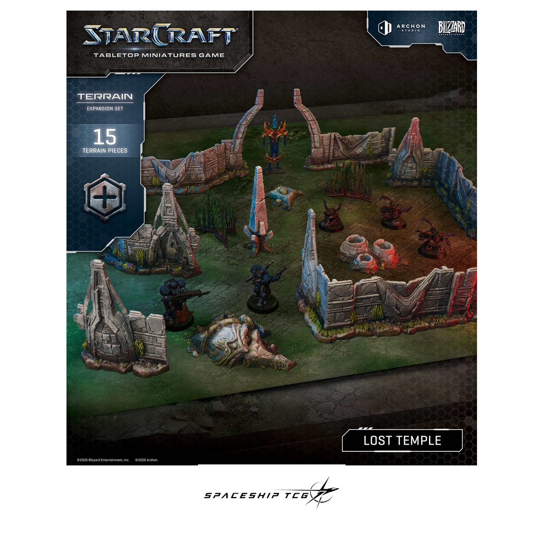 Starcraft TMG Terrain Expansion Set Lost Temple - 15 terrain pieces recreating the iconic Starcraft map by Archon Studio - Alternative Angle