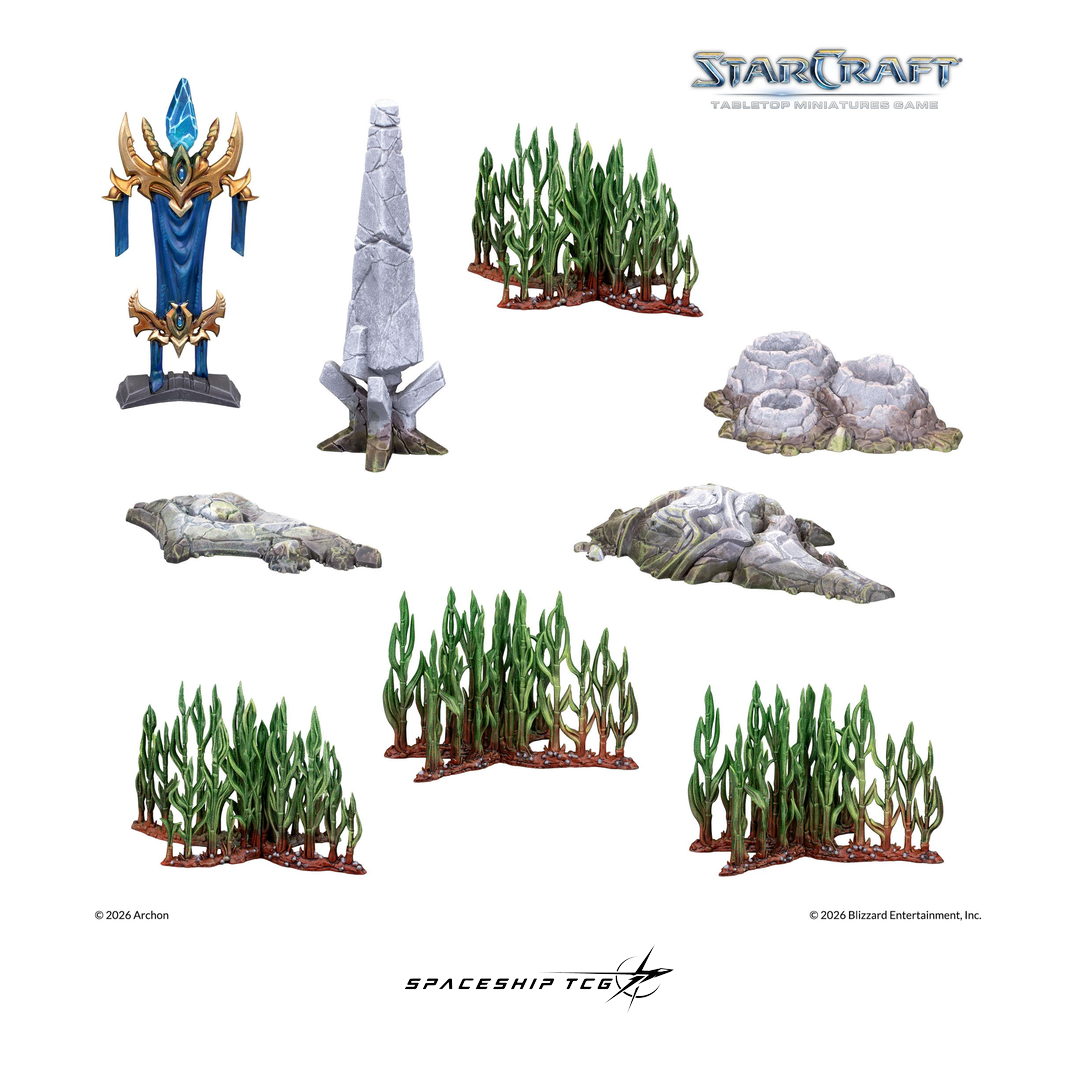 Starcraft TMG Terrain Expansion Set Lost Temple - 15 terrain pieces recreating the iconic Starcraft map by Archon Studio - View 7