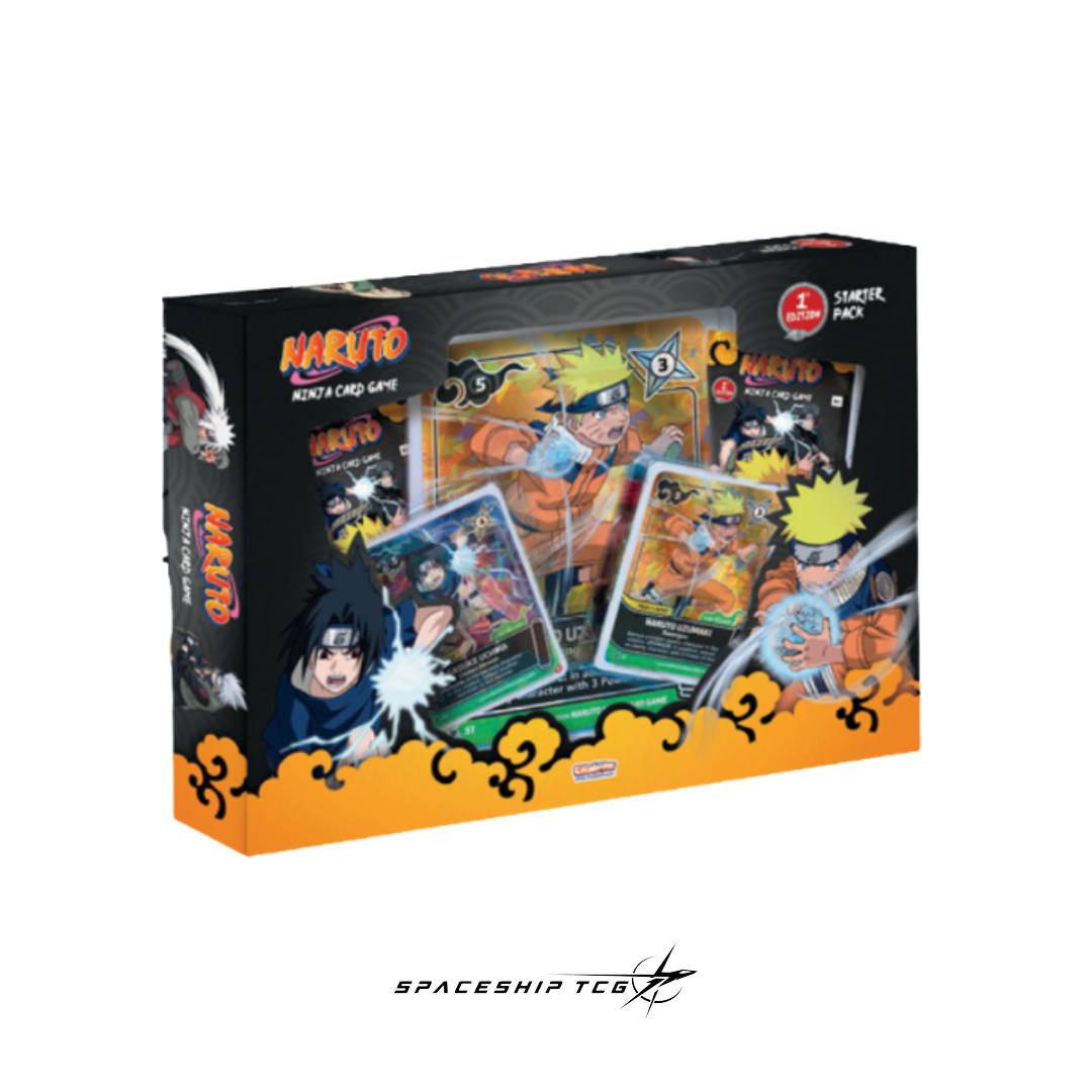 Naruto Mythos TCG Konoha Shidō 1st Edition Starter Box with ready-to-play cards for beginners featuring Hidden Leaf Village ninja characters