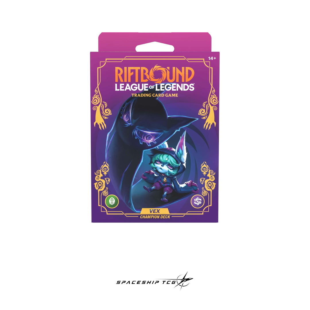 Riftbound League of Legends Unleashed Vex Champion Deck preconstructed 56 cards Shadow Isles control English edition sealed Spaceship TCG Spain