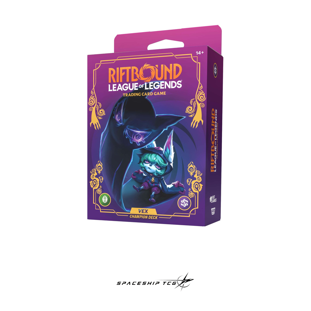 Riftbound League of Legends Unleashed Vex Champion Deck preconstructed 56 cards Shadow Isles control English edition sealed Spaceship TCG Spain