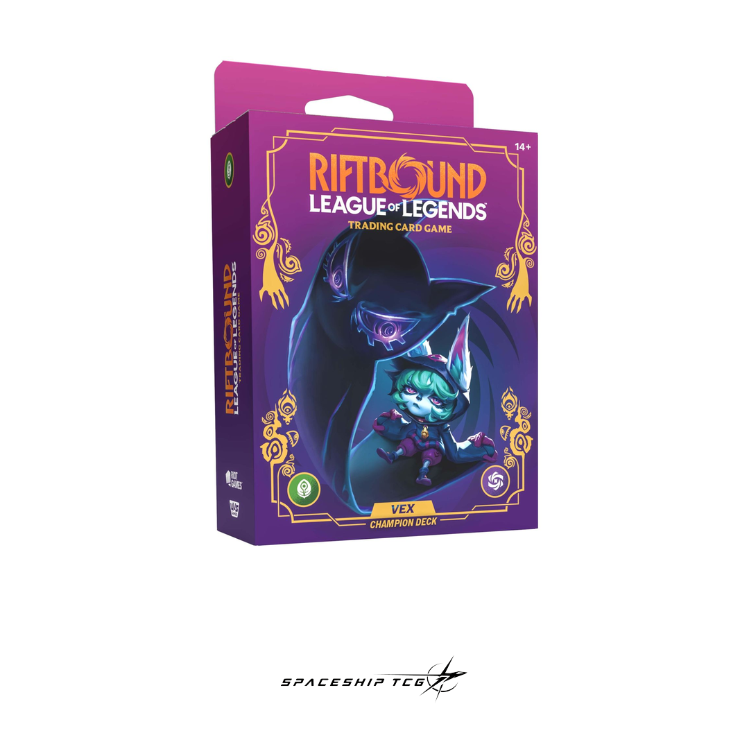 Riftbound League of Legends Unleashed Vex Champion Deck preconstructed 56 cards Shadow Isles control English edition sealed Spaceship TCG Spain