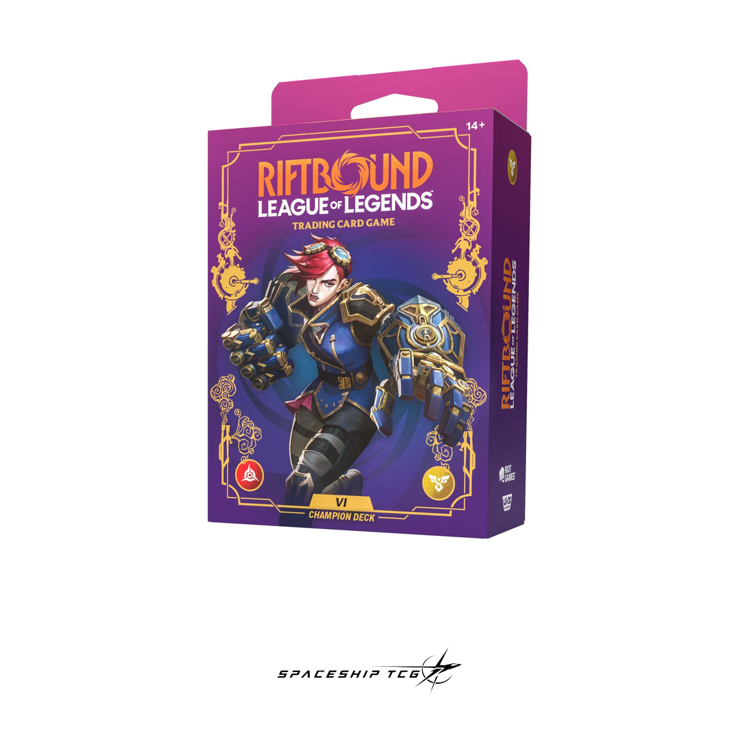 Riftbound League of Legends Unleashed Vi Champion Deck preconstructed 56 cards Piltover Zaun aggro English edition sealed Spaceship TCG Spain
