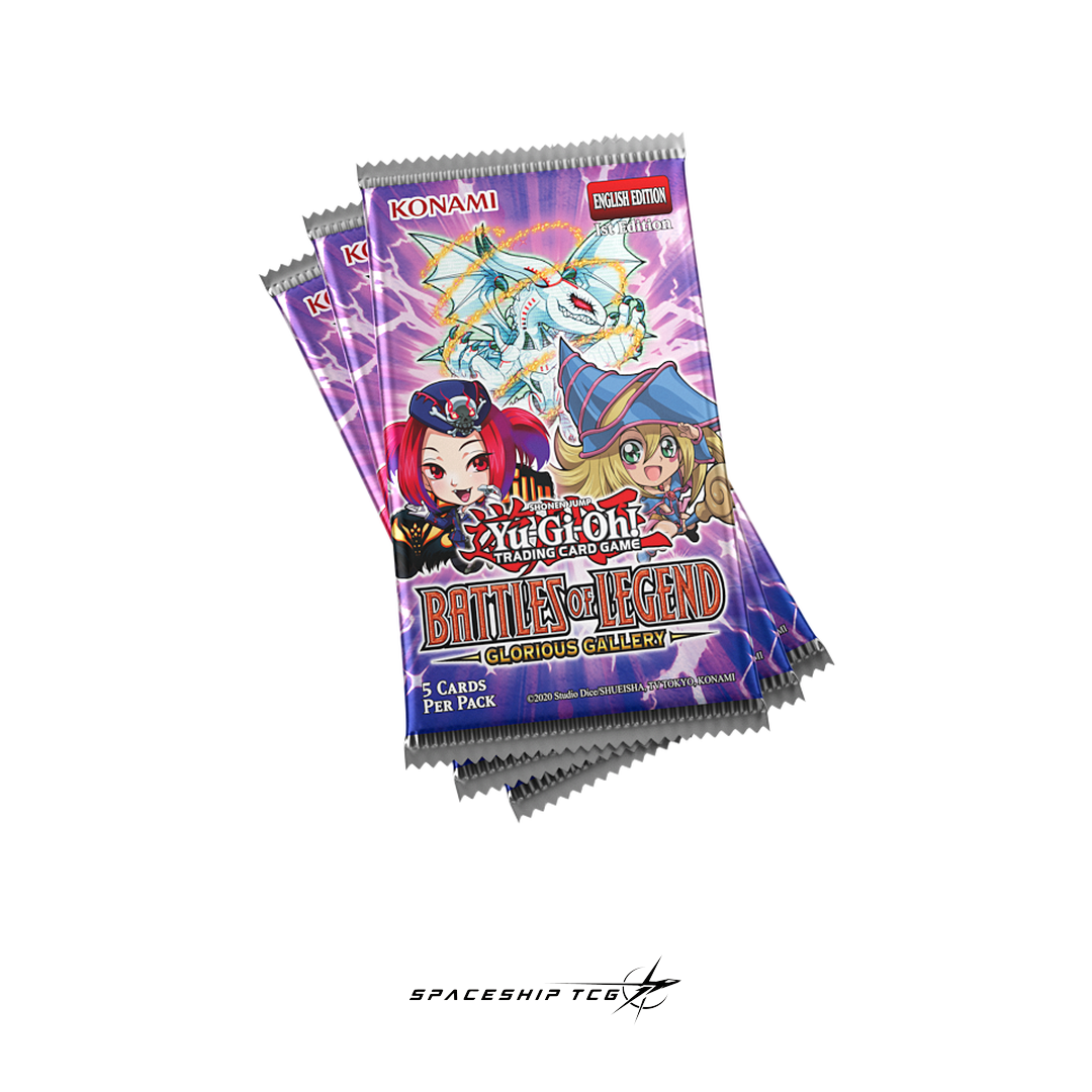 Yu-Gi-Oh! Battles of Legend Glorious Gallery Booster Display - 24 packs with extended art and chibi cards - Box Front