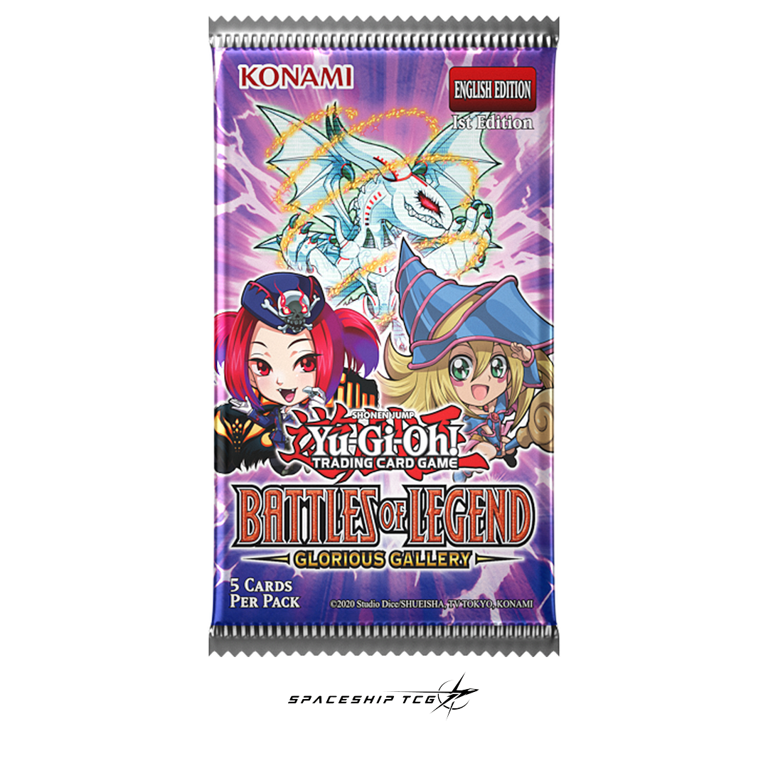 Yu-Gi-Oh! Battles of Legend Glorious Gallery Booster Display - 24 packs with extended art and chibi cards - Box Back