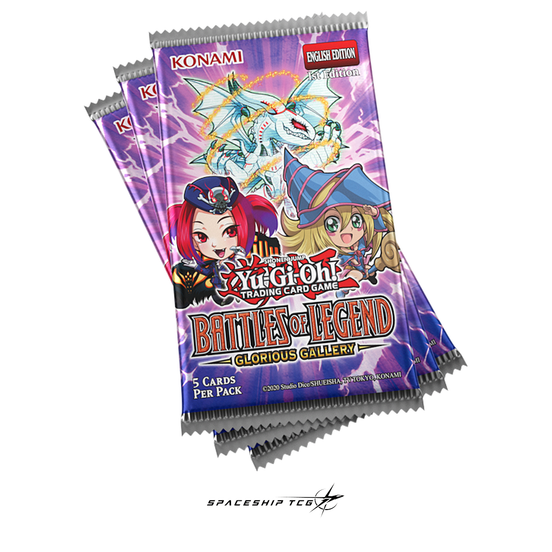Yu-Gi-Oh! Battles of Legend Glorious Gallery Booster Display - 24 packs with extended art and chibi cards - Contents